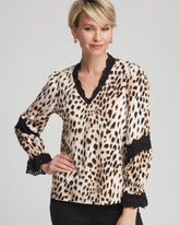 Chico's US - Animal Print Long-Sleeved Top