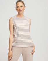 Chico's Discount - Zenergy® UPF Sleeveless Metallic-Striped Tank