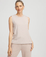 Chico's Discount - Zenergy® UPF Sleeveless Metallic-Striped Tank