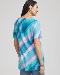 Chico's For Sale - Sea Print Short Sleeve Forward-Seam Tee