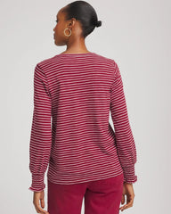 Chico's Outlet - Smocked-Sleeve Cotton-Slub Tee