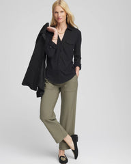 Chico's US - Collared Henley Shirt