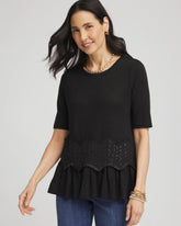Chico's Outlet - Chevron Sequin Peplum Linen Tee