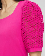 Chico's Online - Touch of Cool™ Crochet Lace Square-Neck Tee