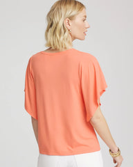 Chico's US - Touch of Cool™ Handkerchief-Sleeve V-Neck Tee