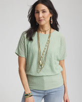 Chico's Jacquard Banded Hem Top