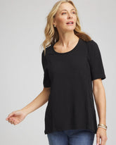 Chico's Outlet - Slub Paneled Elbow Tee