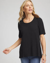 Chico's Outlet - Slub Paneled Elbow Tee