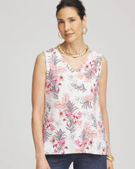 Chico's / Floral Sleeveless V-Neck Tank