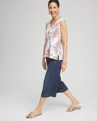 Chico's / Floral Sleeveless V-Neck Tank