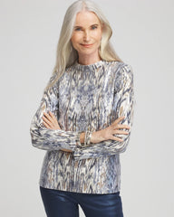 Chico's Online - Sequin Reptile Funnel Neck tee