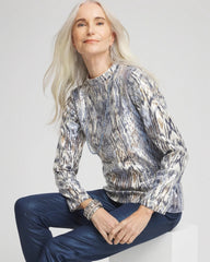 Chico's Online - Sequin Reptile Funnel Neck tee