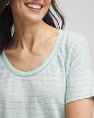 Chico's US - Striped Sweater-Trim Linen Tee