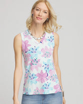 Chico's / Floral Sleeveless V-Neck Tank