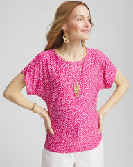Chico's On Sale - Touch of Cool™ Cheetah Ruched Banded Hem Top