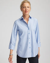 Chico's Outlet - No Iron™ Striped Jacquard Sateen Shirt