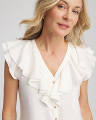 Chico's Online - Crepe Ruffle-Trim Blouse