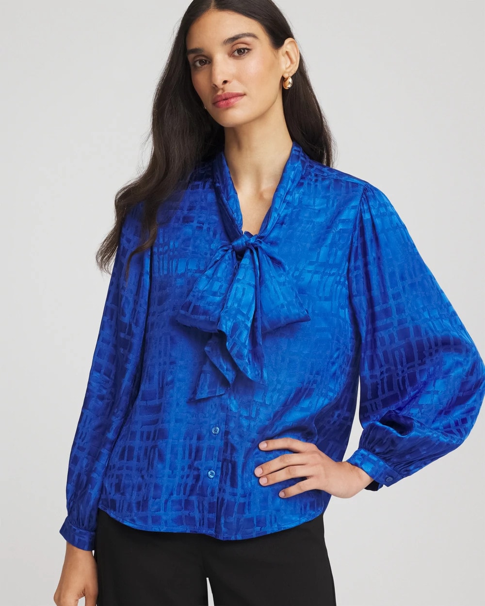 Chico's US - Jacquard Tie-Front Blouse