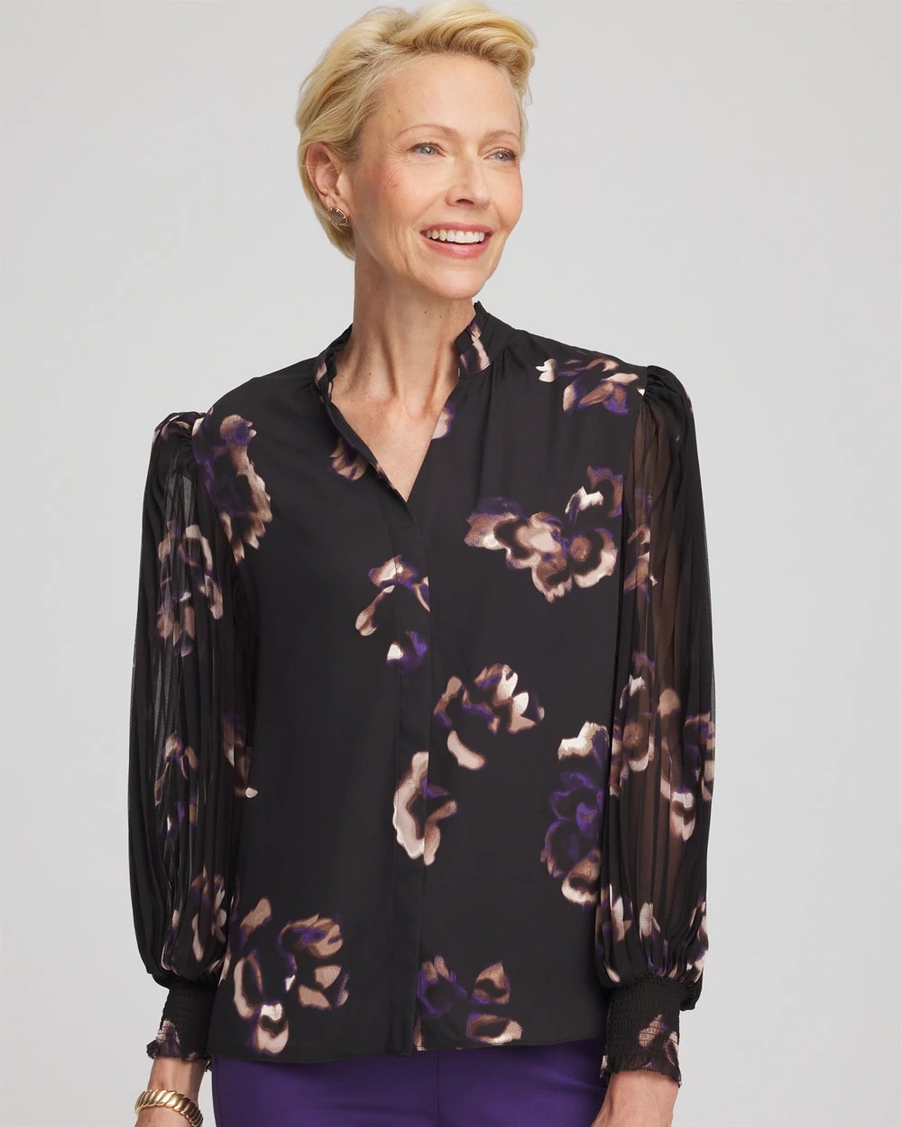 Chico's Outlet - Fjord Flora Opaque Crepe Blouse
