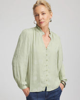 Chico's / Jacquard Georgette Peasant Blouse