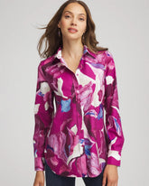Chico's Outlet - No Iron™ Floral-Paint-Print Shirt