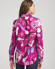 Chico's Outlet - No Iron™ Floral-Paint-Print Shirt