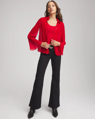 Chico's / Pleated Georgette Blouse