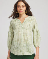 Chico's Discount - Lurex Stripe Cotton Blouse