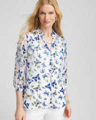 Chico's On Sale - Ruffle Collar Butterfly Burnout Blouse
