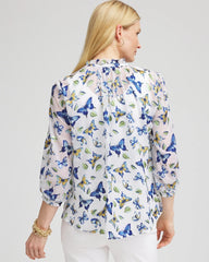 Chico's On Sale - Ruffle Collar Butterfly Burnout Blouse