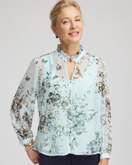 Chico's On Sale - Floral Georgette Peasant Blouse
