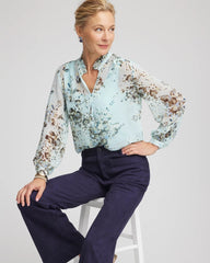Chico's On Sale - Floral Georgette Peasant Blouse