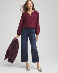 Chico's Outlet - Feathered Pullover Peasant Blouse
