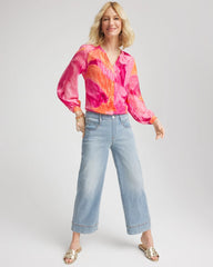 Chico's / Watercolor Classic Fit Chiffon Blouse