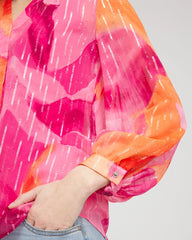 Chico's / Watercolor Classic Fit Chiffon Blouse