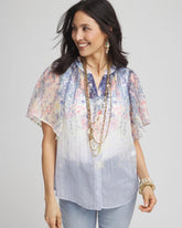 Chico's Discount - Jacquard Flutter-Sleeve Blouse