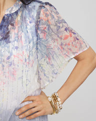 Chico's Discount - Jacquard Flutter-Sleeve Blouse