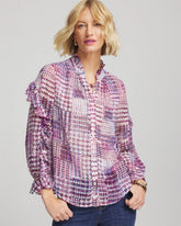 Chico's For Sale - Gingham-Print Georgette Blouse