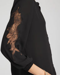 Chico's US - Crepe Banded Collar Blouse