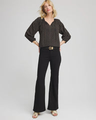 Chico's Discount - Floral Print Tie-Neck Top