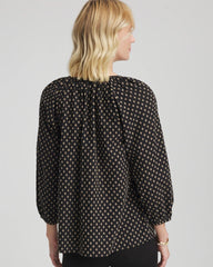 Chico's Discount - Floral Print Tie-Neck Top