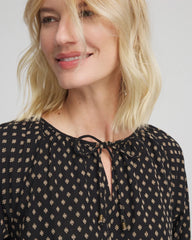 Chico's Discount - Floral Print Tie-Neck Top