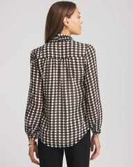 Chico's Sale - Clip-Dot Tie-Front Blouse