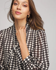 Chico's Sale - Clip-Dot Tie-Front Blouse