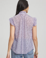 Chico's On Sale - Cheetah Print Ruffle-Collar Blouse