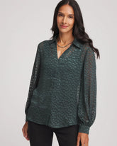 Chico's US - Clip-Dot Billow-Sleeve Blouse