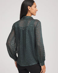 Chico's US - Clip-Dot Billow-Sleeve Blouse