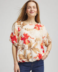 Chico's Online - Floral Bubble-Hem Blouse