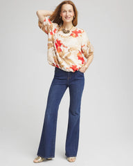 Chico's Online - Floral Bubble-Hem Blouse