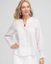 Chico's US - Smocked Split-neck Blouse